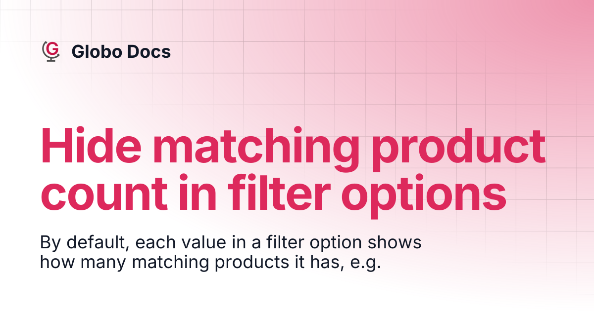 Hide matching product count in filter options | Smart Product Filter ...